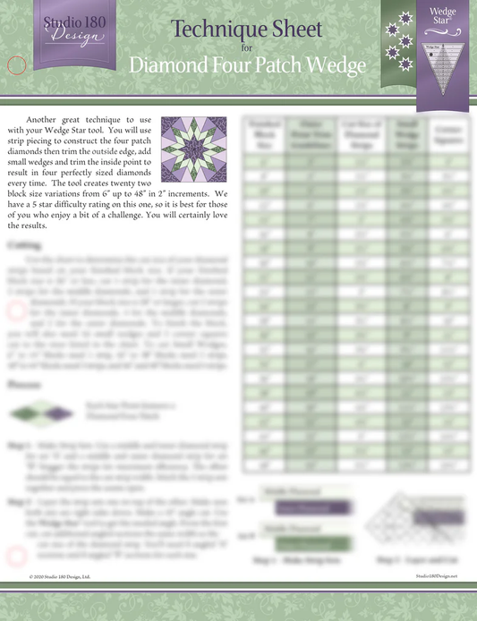 Diamond Four Patch Wedge Technique Sheet