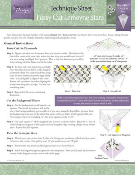 Fussy Cut Lemoynes Technique Sheet