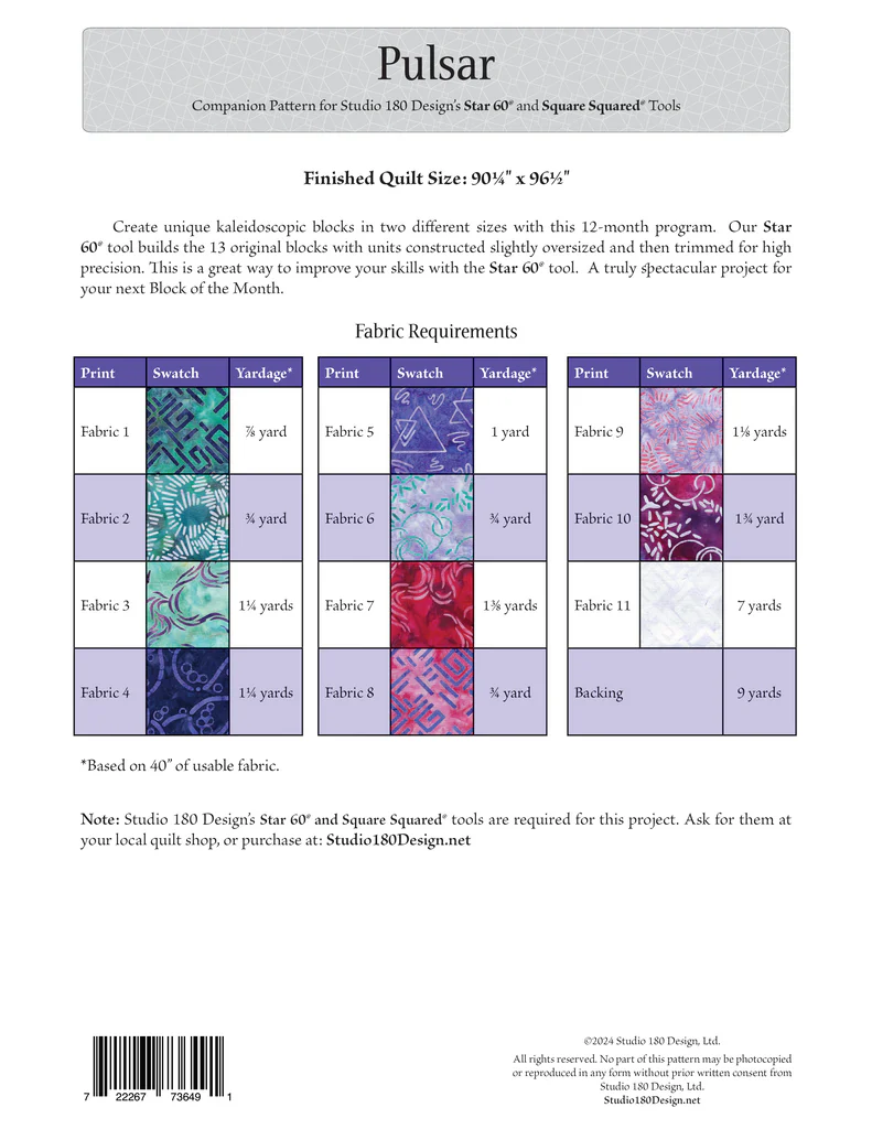 Pulsar Block of the Month Pattern