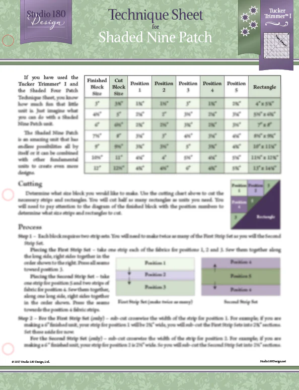 Shaded Nine Patch Technique Sheet