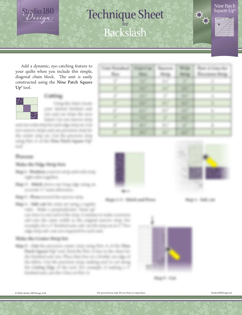 Backslash Technique Sheet